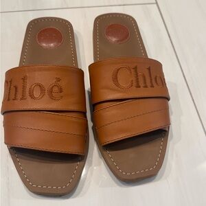 Chloe woody leather sandal